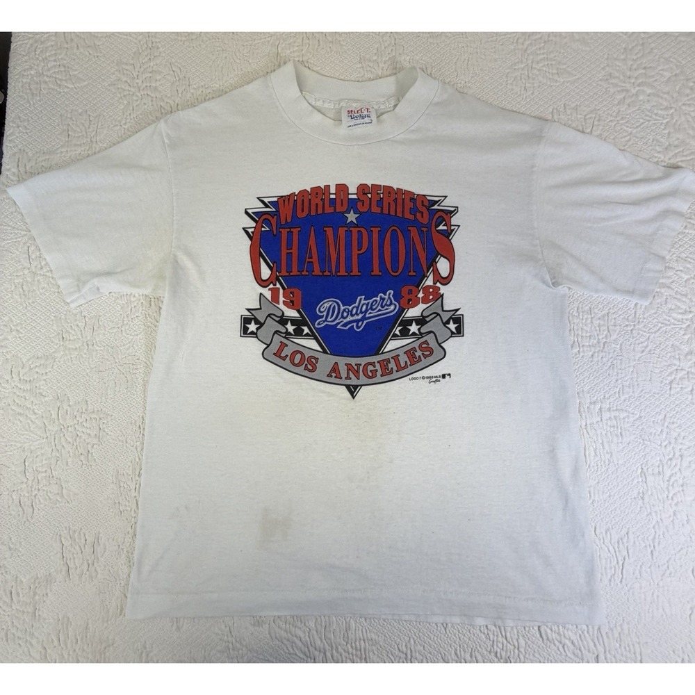 Vintage Dodgers 1988 World Series Champions Los Angeles T-Shirt Single Stitch US